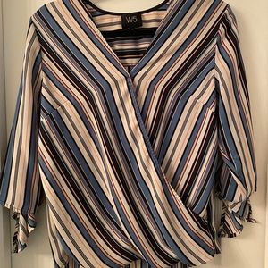 WM 3/4 Sleeve Top with Tie Sleeves